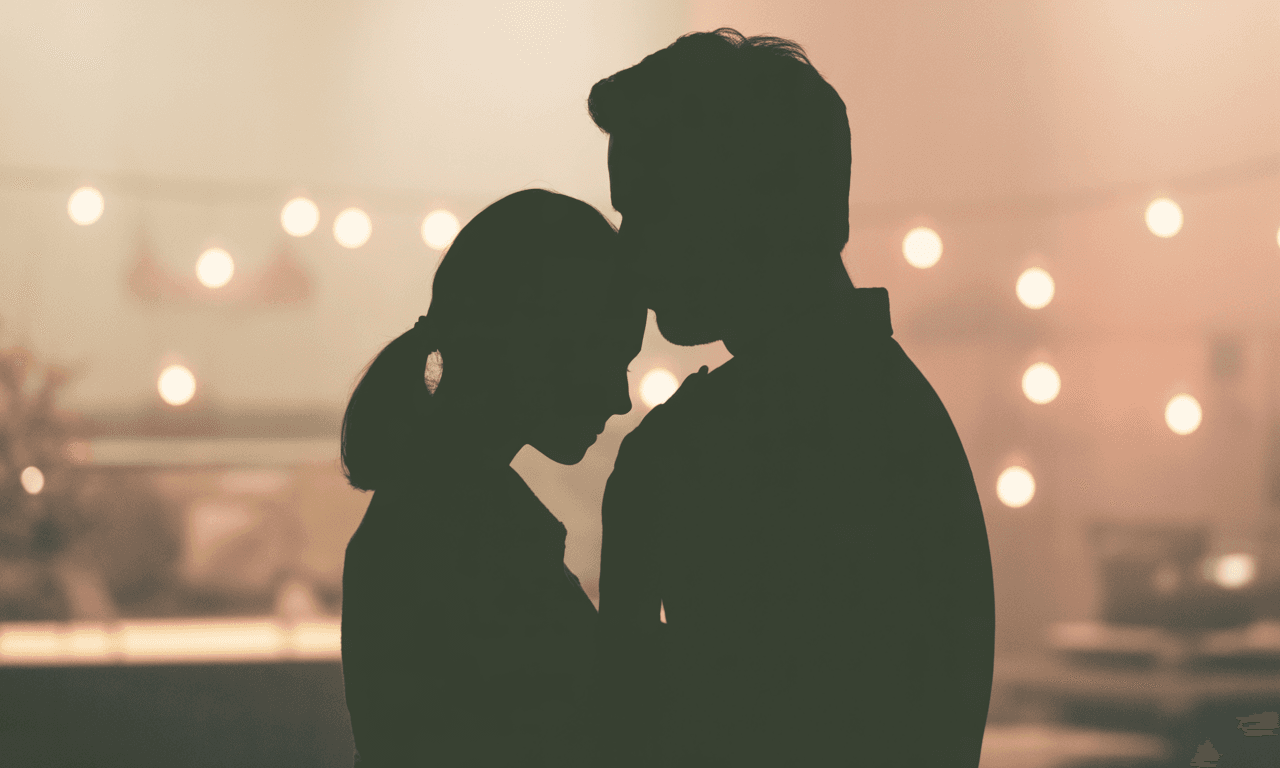 Mindful couple practicing yoga together